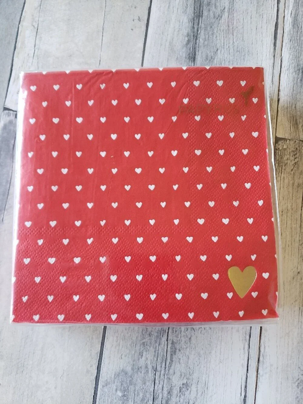NWT - Papyrus Heart Paper Napkins 40ct. 6.5